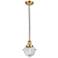 Franklin Restoration Oxford 8" Gold Corded Mini Pendant w/ Clear Shade