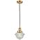 Franklin Restoration Oxford 8" Gold Corded Mini Pendant w/ Seedy Shade
