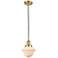 Franklin Restoration Oxford 8" Gold Corded Mini Pendant w/ White Shade