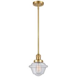 Franklin Restoration Oxford 8" Gold Stemmed Mini Pendant w/ Seedy Shad