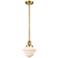 Franklin Restoration Oxford 8" Gold Stemmed Mini Pendant w/ White Shad
