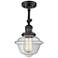 Franklin Restoration Oxford  8" LED Semi-Flush Mount - Matte Black - C