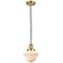 Franklin Restoration Oxford 8" LED Mini Pendant - Satin Gold - Matte White