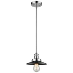Franklin Restoration Railroad 8" Chrome Stemmed Mini Pendant w/ Black