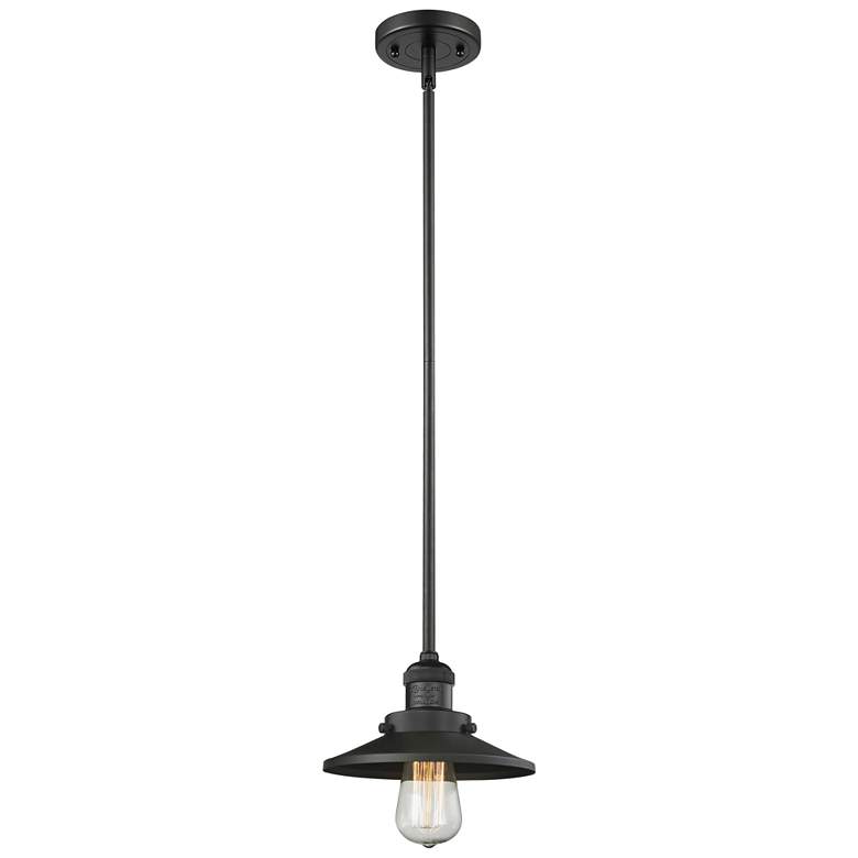 Image 1 Franklin Restoration Railroad 8" LED Mini Pendant - Matte Black