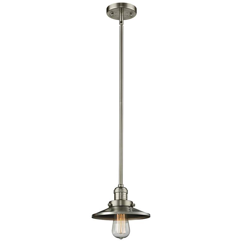 Image 1 Franklin Restoration Railroad 8" LED Mini Pendant - Satin Nickel