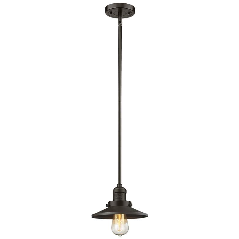 Image 1 Franklin Restoration Railroad 8" Oil Rubbed Bronze Stem Hung Mini Pend