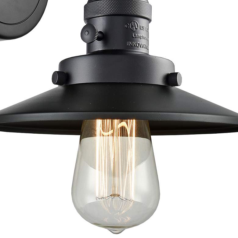 Image 2 Franklin Restoration Railroad 8"H Matte Black Wall Sconce more views