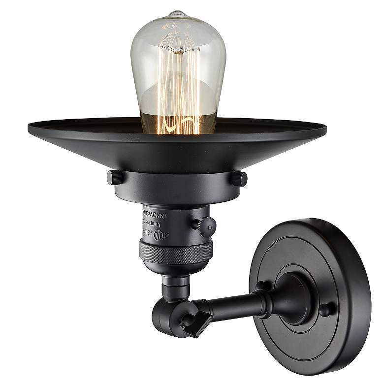 Image 3 Franklin Restoration Railroad 8"H Matte Black Wall Sconce more views