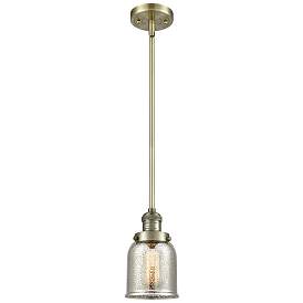 Image1 of Franklin Restoration Small Bell 5" Brass Mini Pendant w/ Mercury Shade