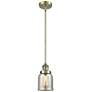 Franklin Restoration Small Bell 5" Brass Mini Pendant w/ Mercury Shade