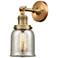Franklin Restoration Small Bell 5" Brushed Brass Sconce w/ Mercury Sha