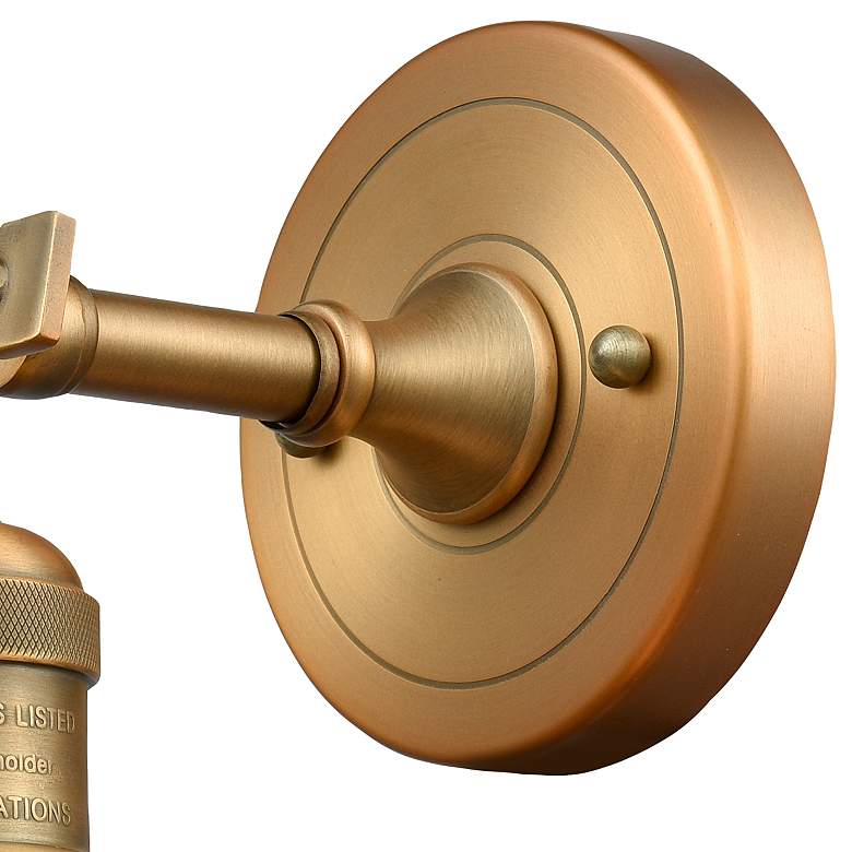 Image 2 Franklin Restoration Small Bell 5" Brushed Brass Sconce w/ Seedy Shade more views