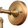 2_Franklin Restoration Small Bell 5" Brushed Brass Sconce w/ Seedy Shade more views