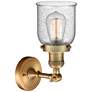 3_Franklin Restoration Small Bell 5" Brushed Brass Sconce w/ Seedy Shade more views