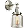 Franklin Restoration Small Bell 5" Brushed Nickel Sconce w/ Mercury Sh