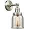Franklin Restoration Small Bell 5" Brushed Nickel Sconce w/ Mercury Sh