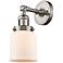 Franklin Restoration Small Bell 5" Brushed Nickel Sconce w/ White Shad