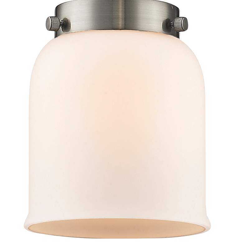 Image 2 Franklin Restoration Small Bell 5" Brushed Nickel Sconce w/ White Shad more views
