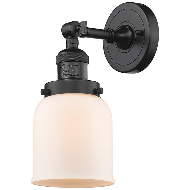 Image 1 Franklin Restoration Small Bell 5" Oil Rubbed Bronze Sconce w/ White S