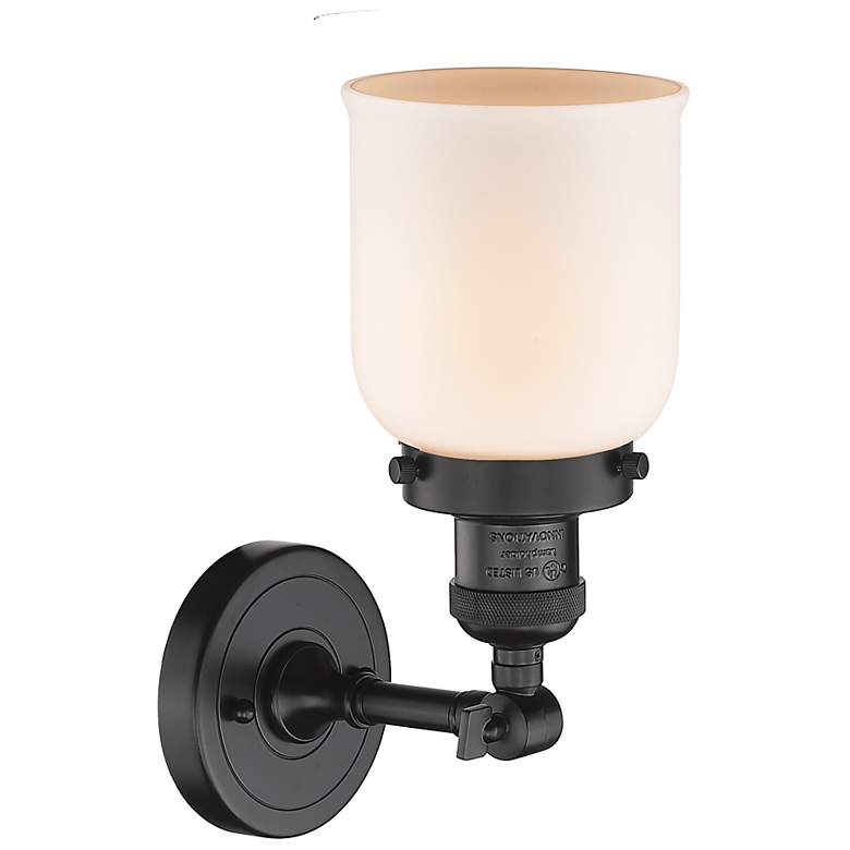 Image 3 Franklin Restoration Small Bell 5" Oil Rubbed Bronze Sconce w/ White S more views