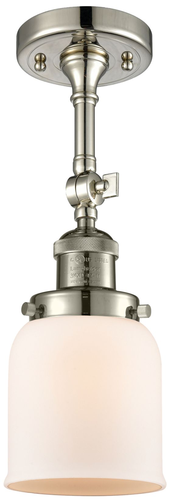 Image 5 Franklin Restoration Small Bell 5" Polished Nickel Sconce w/ White Sha more views
