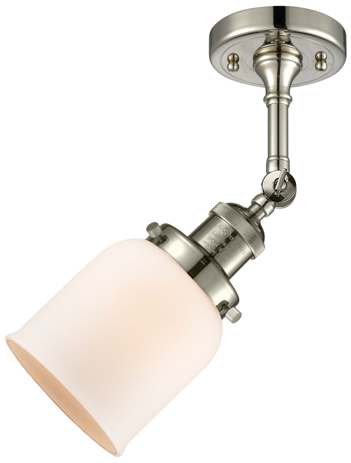 Image 6 Franklin Restoration Small Bell 5" Polished Nickel Sconce w/ White Sha more views