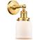 Franklin Restoration Small Bell 5" Satin Gold Sconce w/ Matte White Sh
