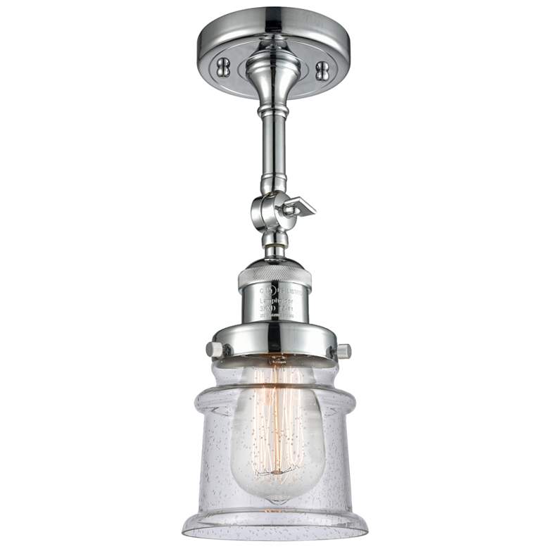 Image 1 Franklin Restoration Small Canton 11"H Chrome Sconce w/ Seedy Shade