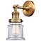 Franklin Restoration Small Canton 5" Brushed Brass Sconce w/ Clear Sha