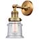 Franklin Restoration Small Canton 5" Brushed Brass Sconce w/ Seedy Sha