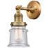 Franklin Restoration Small Canton 5" Brushed Brass Sconce w/ Seedy Sha