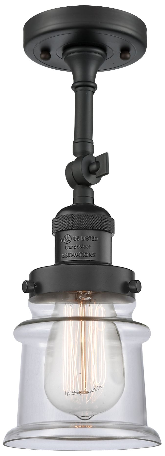 Image 3 Franklin Restoration Small Canton 5" Matte Black Sconce w/ Clear Shade more views