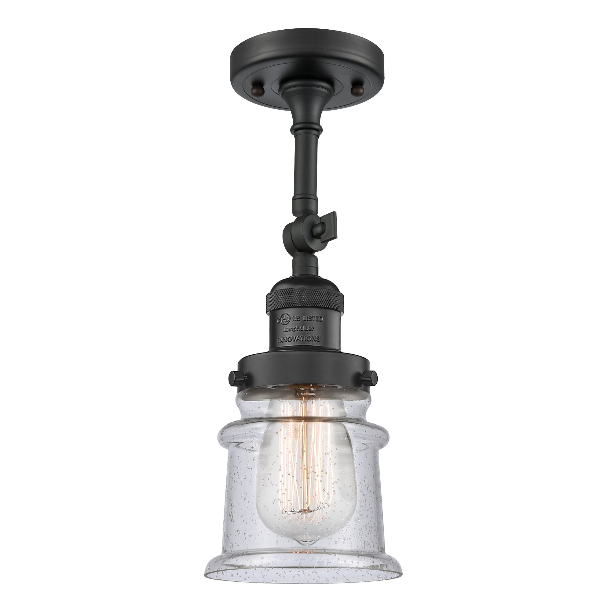 Image 3 Franklin Restoration Small Canton 5" Matte Black Sconce w/ Seedy Shade more views