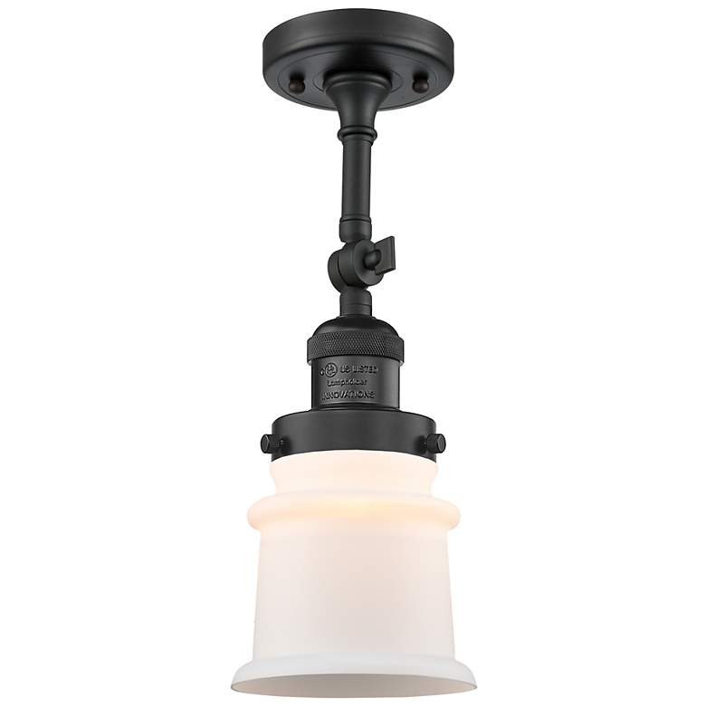 Image 4 Franklin Restoration Small Canton 5" Matte Black Sconce w/ White Shade more views