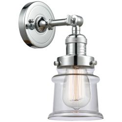 Franklin Restoration Small Canton 5" Polished Chrome Sconce w/ Clear S