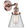 Franklin Restoration Small Cone 6" Antique Copper Sconce w/ Clear Shad