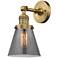 Franklin Restoration Small Cone 6" Brushed Brass Sconce w/ Smoke Shade