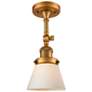 5_Franklin Restoration Small Cone 6" Brushed Brass Sconce w/ White Shade more views