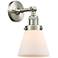 Franklin Restoration Small Cone 6" Brushed Nickel Sconce w/ White Shad