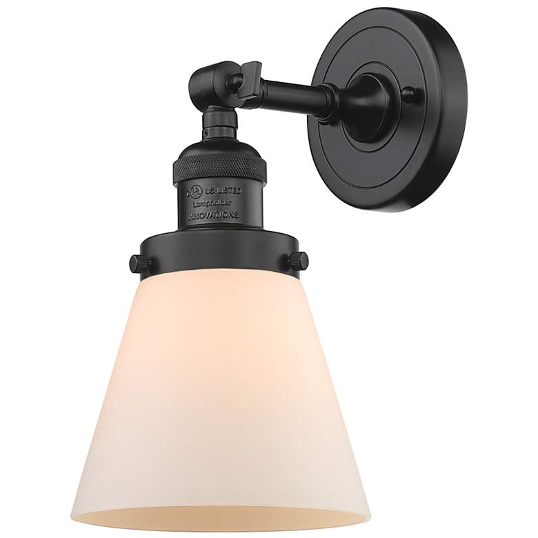 Image 1 Franklin Restoration Small Cone 6" Oil Rubbed Bronze Sconce w/ White S