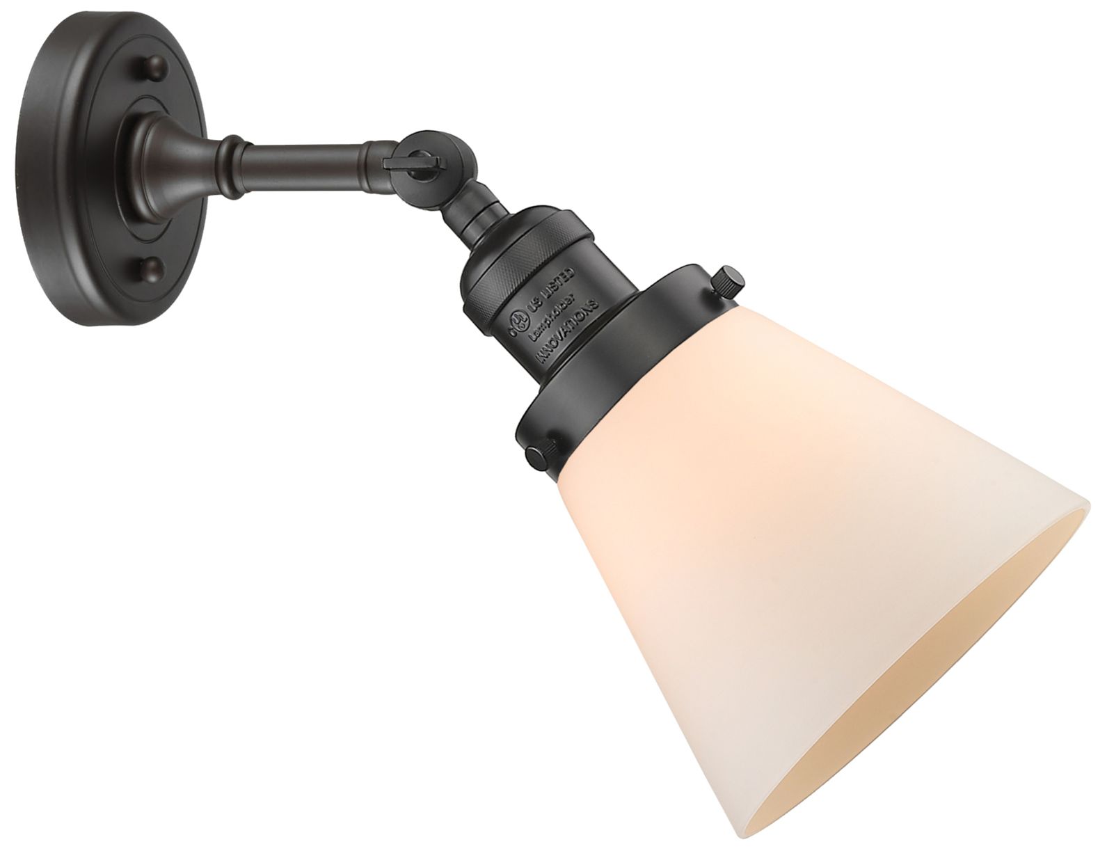 Image 4 Franklin Restoration Small Cone 6" Oil Rubbed Bronze Sconce w/ White S more views