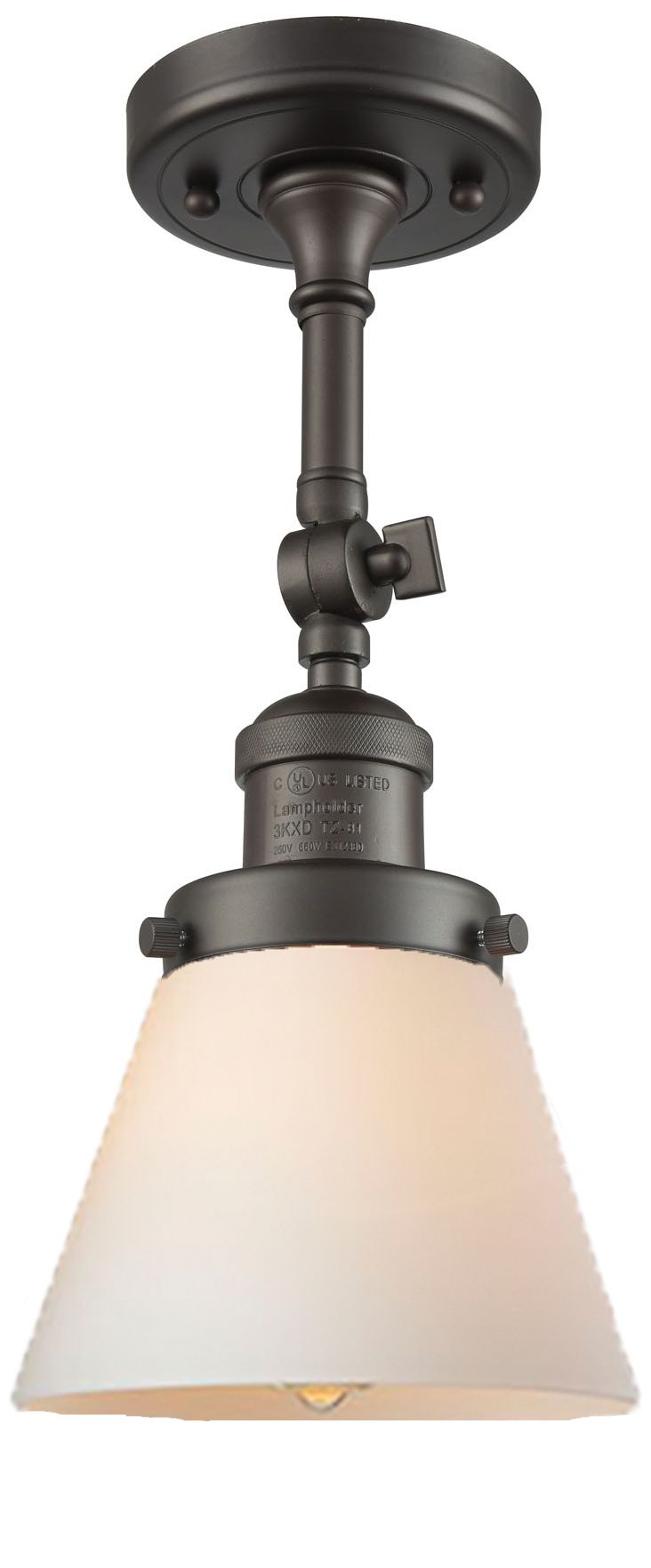 Image 5 Franklin Restoration Small Cone 6" Oil Rubbed Bronze Sconce w/ White S more views