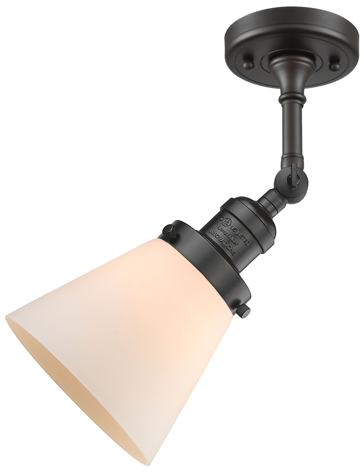 Image 6 Franklin Restoration Small Cone 6" Oil Rubbed Bronze Sconce w/ White S more views