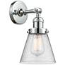 Franklin Restoration Small Cone 6" Polished Chrome Sconce w/ Seedy Sha