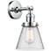 Franklin Restoration Small Cone 6" Polished Chrome Sconce w/ Seedy Sha