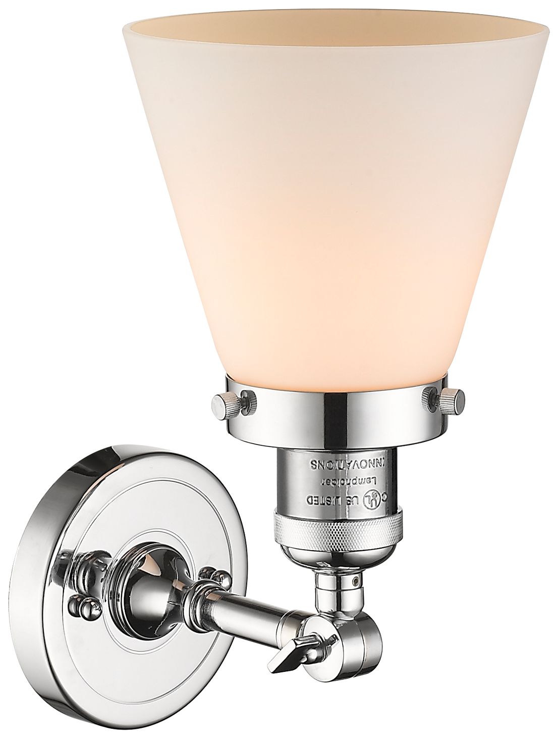 Image 3 Franklin Restoration Small Cone 6" Polished Chrome Sconce w/ White Sha more views