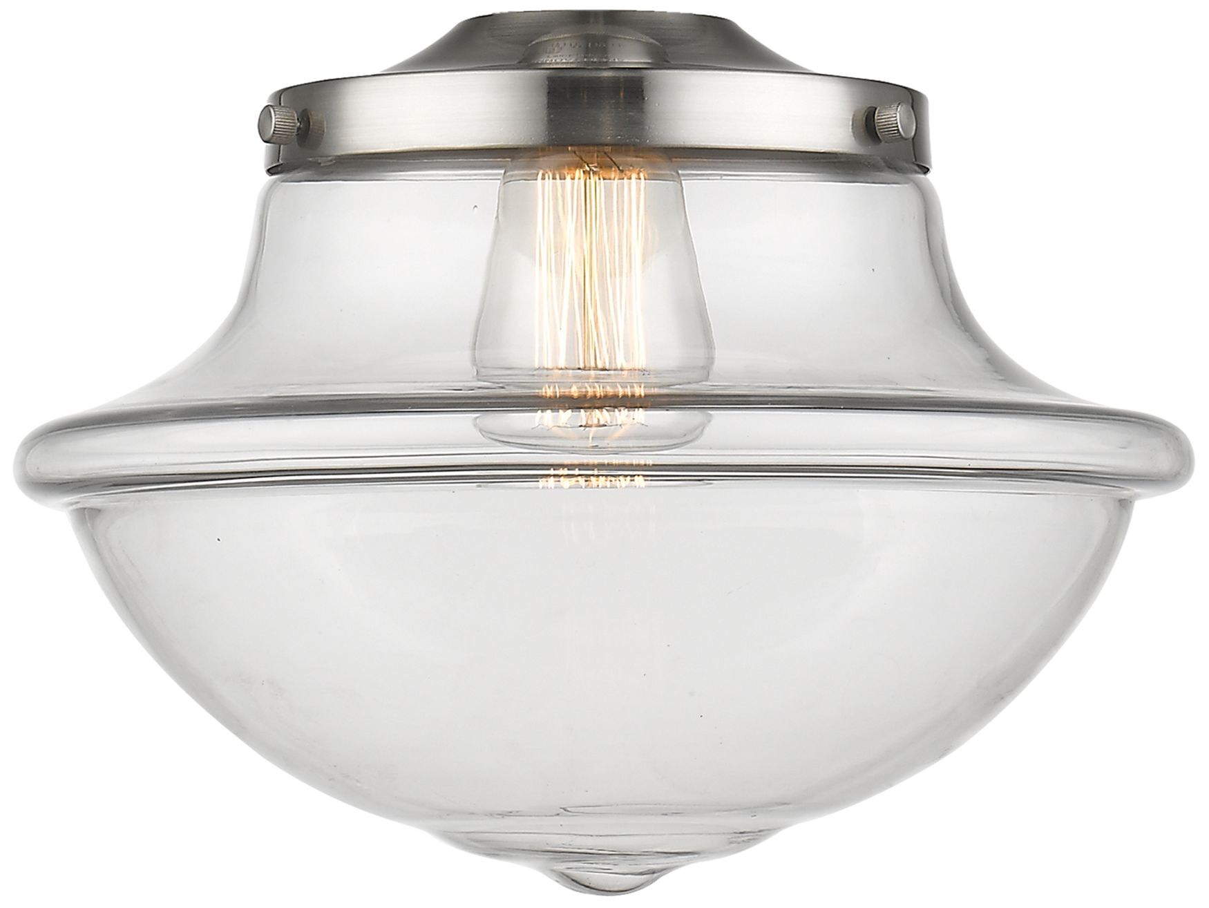 Image 3 Franklin Restoration Small Oxford 12" Bronze Semi Flush w/ Clear Shade more views