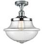 Franklin Restoration Small Oxford 12" Chrome Semi Flush w/ Seedy Shade