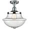 Franklin Restoration Small Oxford 12" Chrome Semi Flush w/ Seedy Shade